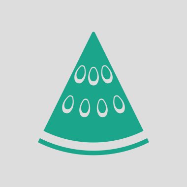 Simge karpuz. Yeşil gri arka plan. Vektör çizim.