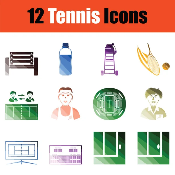 Set Tennis Icons Gradient Color Design Vector Illustration — Stock Vector