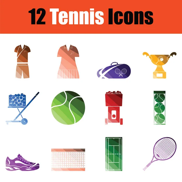 Set Tennis Icons Gradient Color Design Vector Illustration — Stock Vector