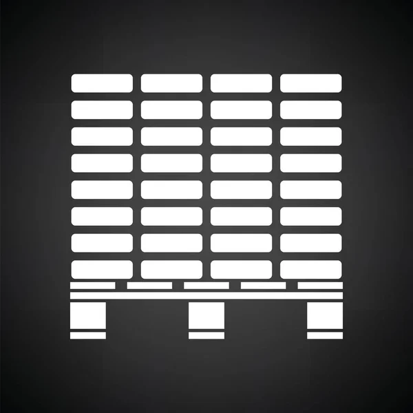 Іконка Будівельного Піддону Чорний Фон Білим Векторні Ілюстрації — стоковий вектор