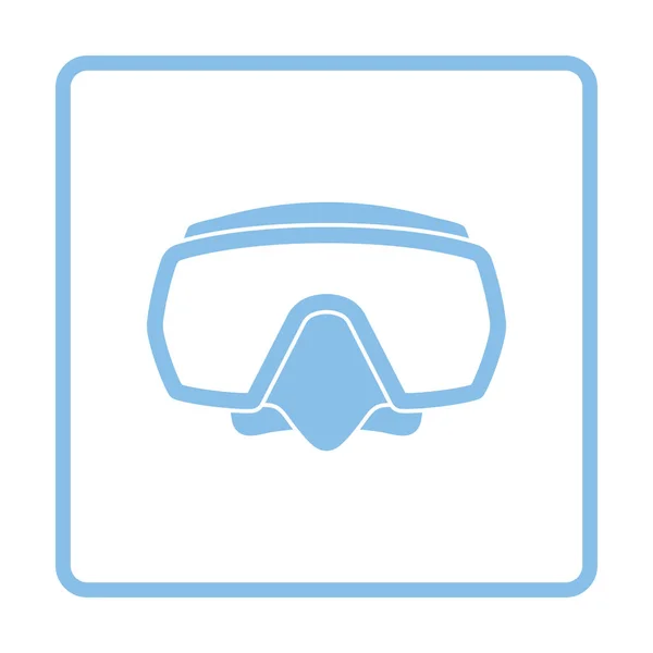 Symbol Der Tauchermaske Blaues Rahmendesign Vektorillustration — Stockvektor