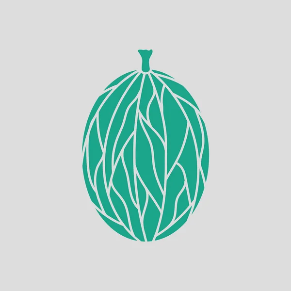 Symbol Der Stachelbeere Grauer Hintergrund Mit Grün Vektorillustration — Stockvektor