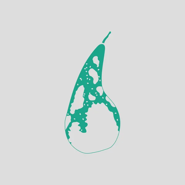 梨のアイコン 緑と灰色の背景 ベクトル図 — ストックベクタ