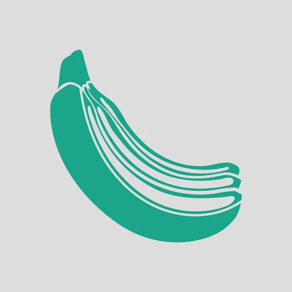 Ikonen För Banan Grå Bakgrund Med Gröna Vektorillustration — Stock vektor