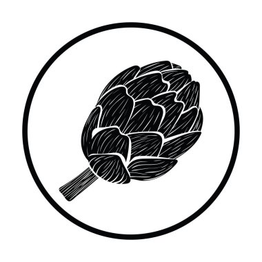 Enginar simgesi. İnce daire tasarım. Vektör çizim.