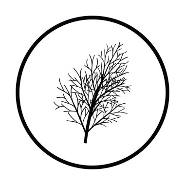 Dereotu simgesi. İnce daire tasarım. Vektör çizim.