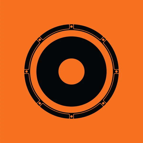 Icono Del Altavoz Fondo Naranja Con Negro Ilustración Vectorial — Vector de stock