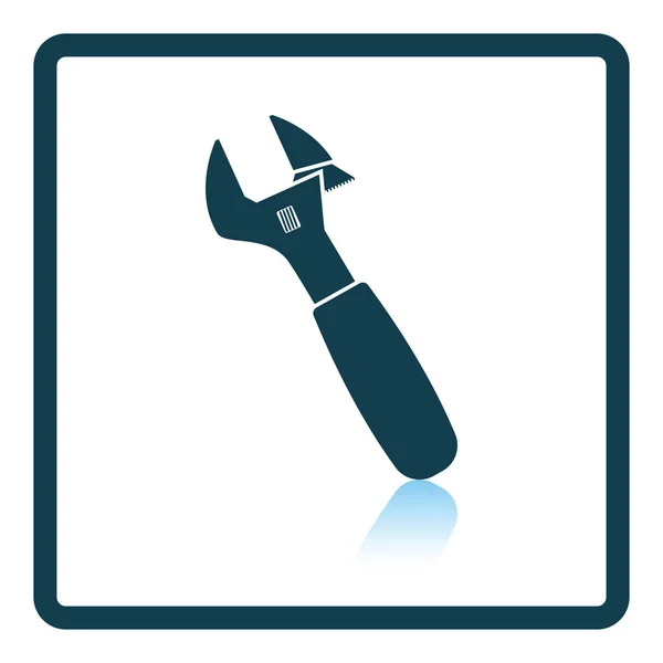 Adjustable Wrench Icon Shadow Reflection Design Vector Illustration — Stock Vector
