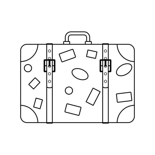 Icon Suitcase Thin Line Design Vector Illustration — Stock Vector