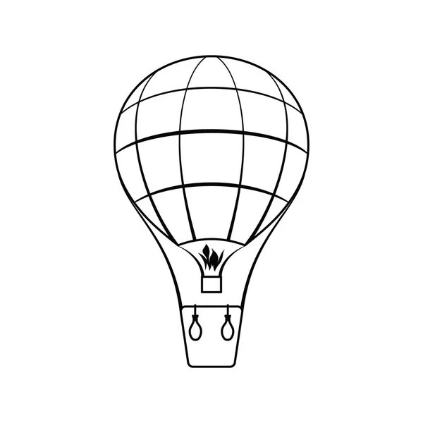 Symbol Des Heißluftballons Dünne Linie Design Vektorillustration — Stockvektor