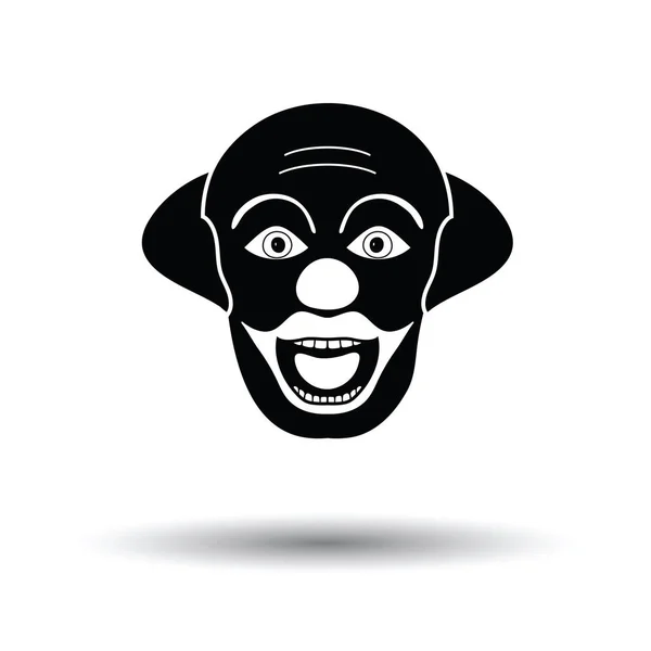 Icône Visage Clown Fête Fond Blanc Avec Design Ombre Illustration — Image vectorielle