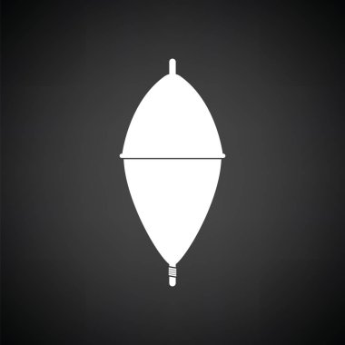 Simge float. Beyaz ile siyah arka plan. Vektör çizim.