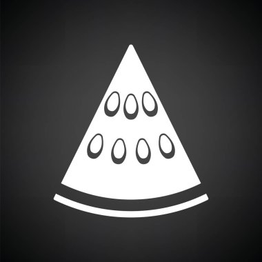 Simge karpuz. Beyaz ile siyah arka plan. Vektör çizim.