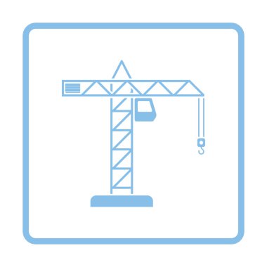 Vinç simgesi. Mavi çerçeve tasarımı. Vektör illüstrasyonu.