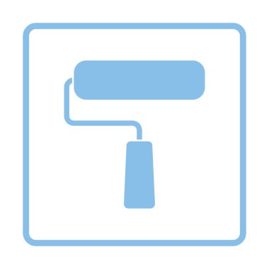 Simge inşaat Boya fırçaları. Mavi gövde tasarımı. Vektör çizim.