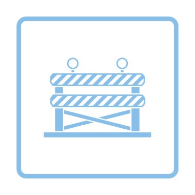 Yapı çitleri simgesi. Mavi gövde tasarımı. Vektör çizim.