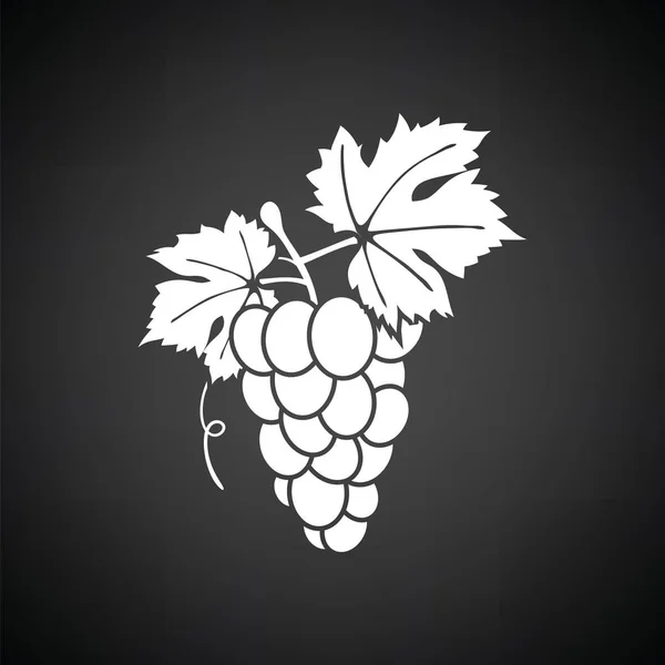Ikon Anggur Latar Belakang Hitam Dengan Putih Ilustrasi Vektor - Stok Vektor
