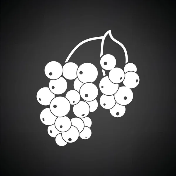 Icône Cassis Fond Noir Avec Blanc Illustration Vectorielle — Image vectorielle