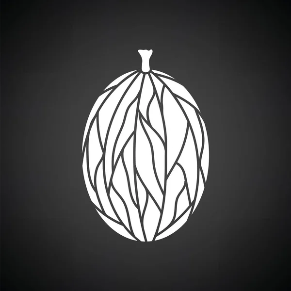 Icône Groseille Fond Noir Avec Blanc Illustration Vectorielle — Image vectorielle