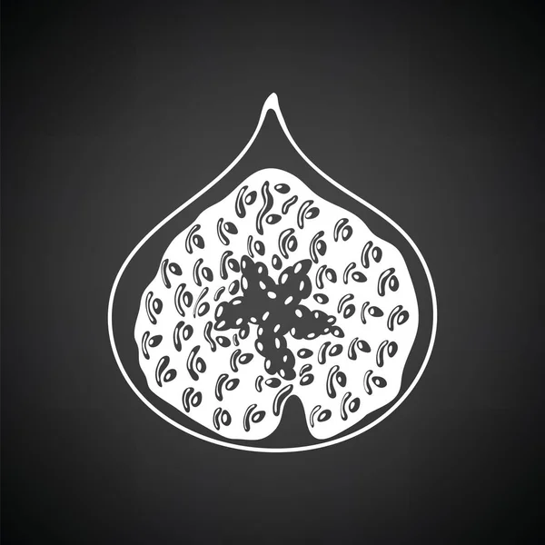 Symbol Der Feigenfrucht Schwarzer Hintergrund Mit Weißem Hintergrund Vektorillustration — Stockvektor