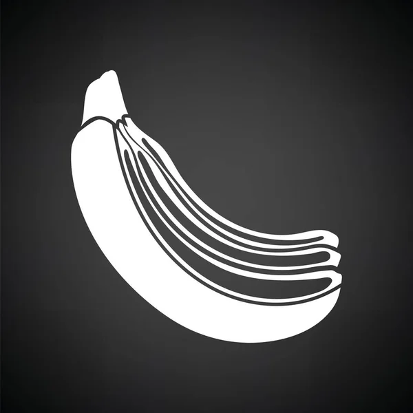 Ikonen För Banan Svart Bakgrund Med Vit Vektorillustration — Stock vektor