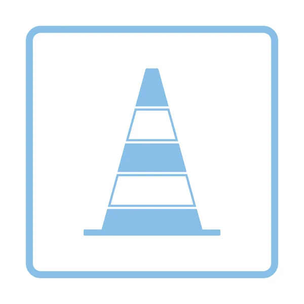 Symbol Des Verkehrskegels Blaues Rahmendesign Vektorillustration — Stockvektor