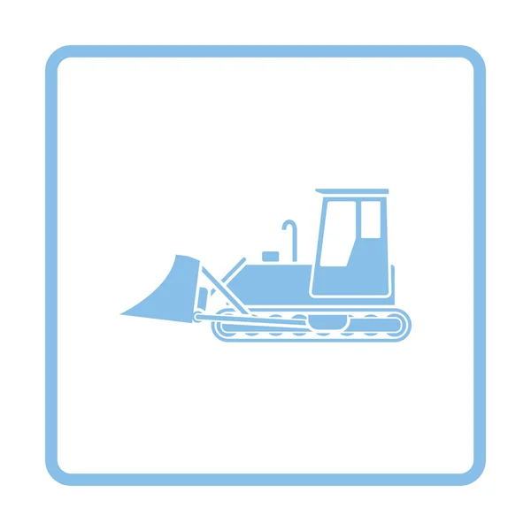 Icon Construction Bulldozer Blue Frame Design Vector Illustration — Stock Vector