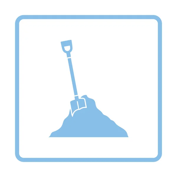 Icône Pelle Construction Sable Conception Cadre Bleu Illustration Vectorielle — Image vectorielle