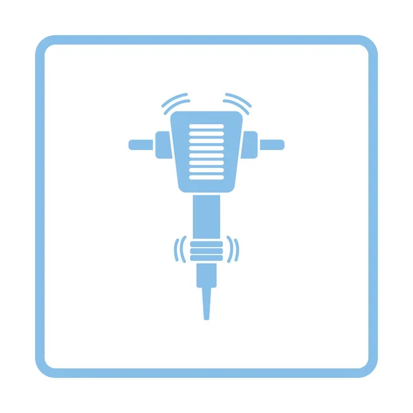 Symbol Für Den Bau Presslufthammer Blaues Rahmendesign Vektorillustration — Stockvektor