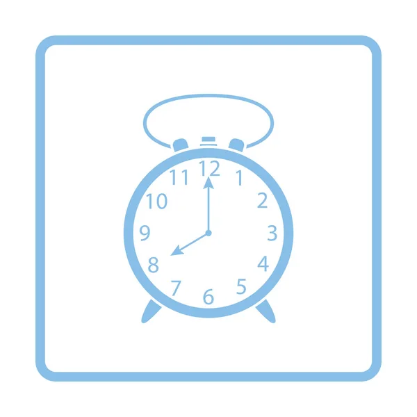 Ícone Relógio Alarme Projeto Moldura Azul Ilustração Vetorial — Vetor de Stock