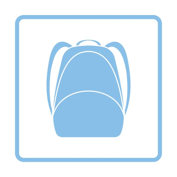 学校背囊图标 蓝色的框架设计 矢量图 — 图库矢量图片