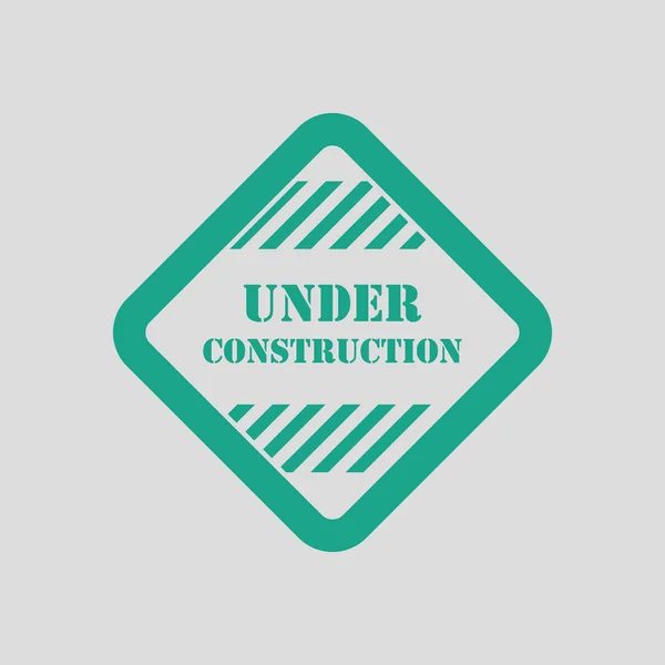 Icône Construction Fond Gris Avec Vert Illustration Vectorielle — Image vectorielle
