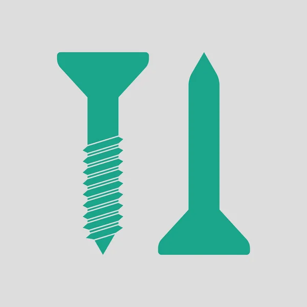 ネジと爪のアイコン 緑と灰色の背景 ベクトル図 — ストックベクタ