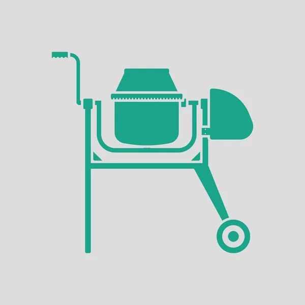 Icono Hormigonera Fondo Gris Con Verde Ilustración Vectorial — Vector de stock