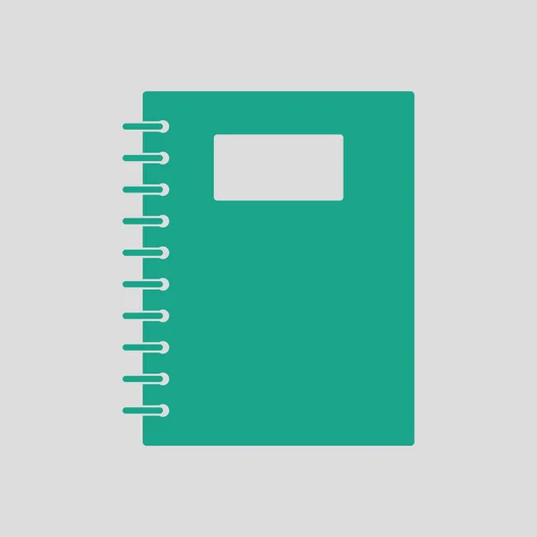 Exercise Book Pen Icon Gray Background Green Vector Illustration — Stock Vector