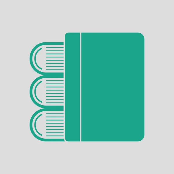Stoh Knih Ikony Šedé Pozadí Zelenou Barvou Vektorové Ilustrace — Stockový vektor