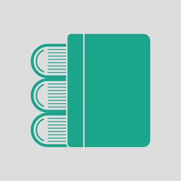 Pila Libros Icono Fondo Gris Con Verde Ilustración Vectorial — Vector de stock