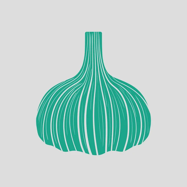Икона Чеснока Серый Фон Зеленым Векторная Иллюстрация — стоковый вектор