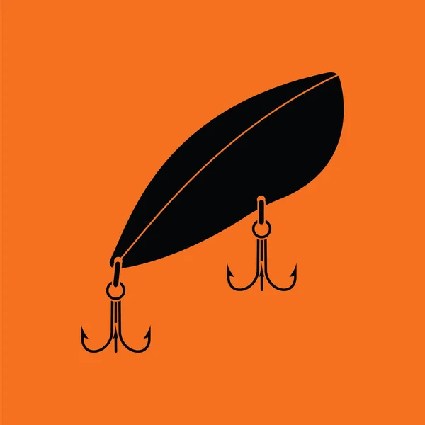 Ikona Rybářské Lžíce Oranžové Pozadí Černou Vektorová Ilustrace — Stockový vektor