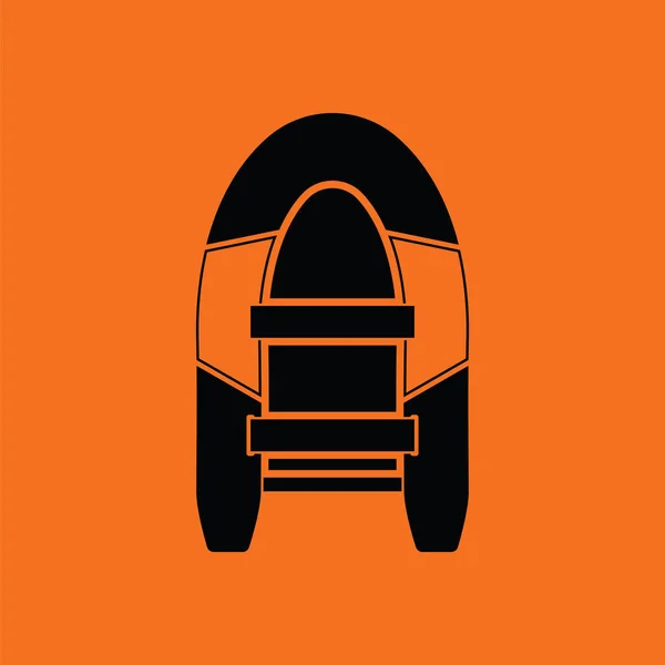 Icon Rubber Boat Orange Background Black Vector Illustration — Stock Vector