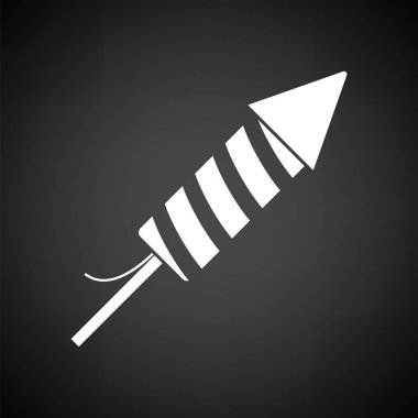 Parti manyağı ikonu. Siyah arka plan, beyaz. Vektör illüstrasyonu.