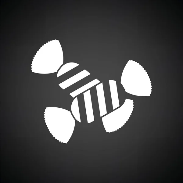 Süßigkeiten Symbol Schwarzer Hintergrund Mit Weiß Vektorillustration — Stockvektor