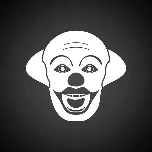 Party Clown Gesicht Ikone Schwarzer Hintergrund Mit Weißem Hintergrund Vektorillustration — Stockvektor