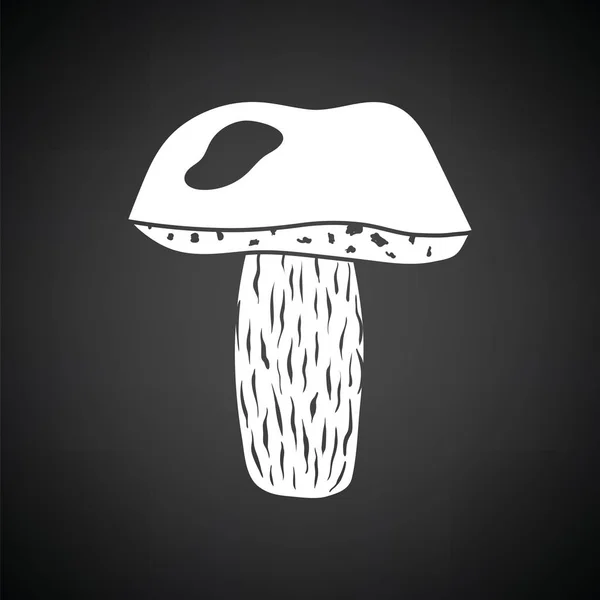 Mushroom Icon Black Background White Vector Illustration — Stock Vector