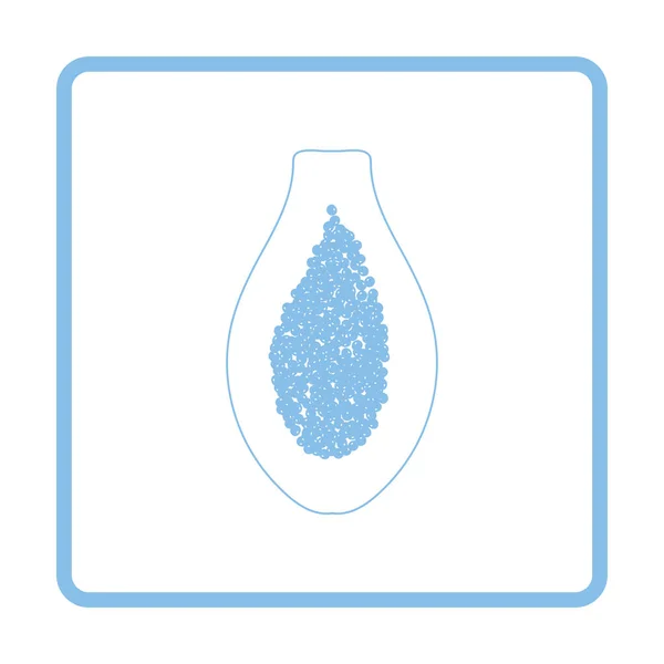 Ícone Papaya Projeto Moldura Azul Ilustração Vetorial — Vetor de Stock