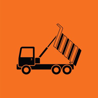 Bahşiş veren simgesi. Siyahlı turuncu arka plan. Vektör illüstrasyonu.