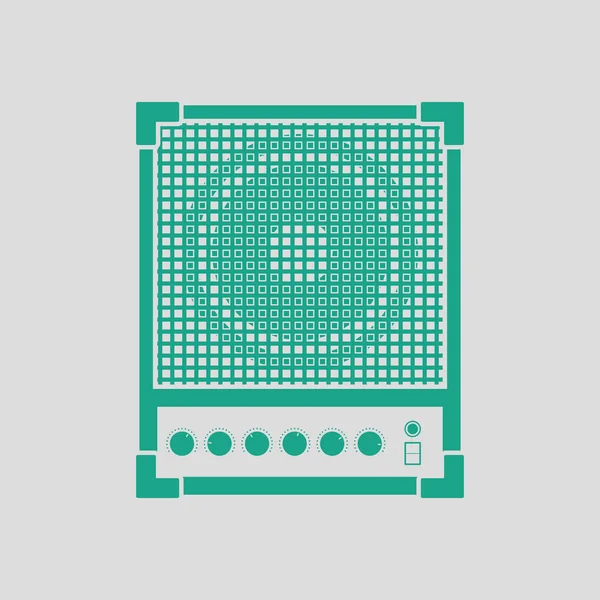 Audiomonitor Symbol Grauer Hintergrund Mit Grün Vektorillustration — Stockvektor