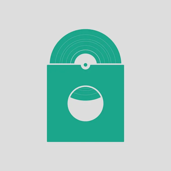 Enregistrement Vinyle Dans Icône Enveloppe Fond Gris Avec Vert Illustration — Image vectorielle