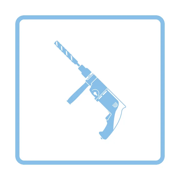 Ikona Perforatora Elektrycznego Niebieska Ramka Ilustracja Wektora — Wektor stockowy