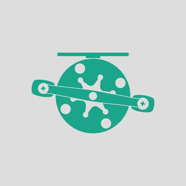 Icon Fishing Reel Gray Background Green Vector Illustration — Stock Vector
